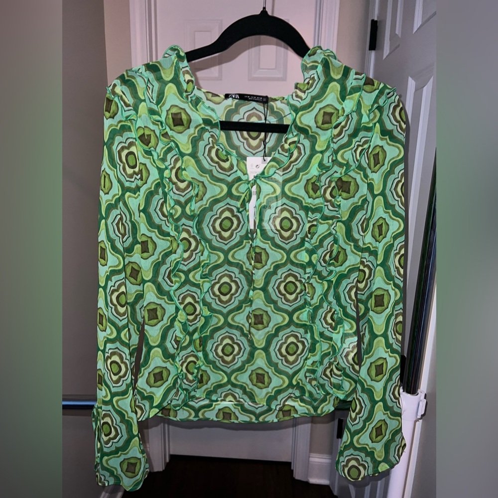 Green Zara Blouse